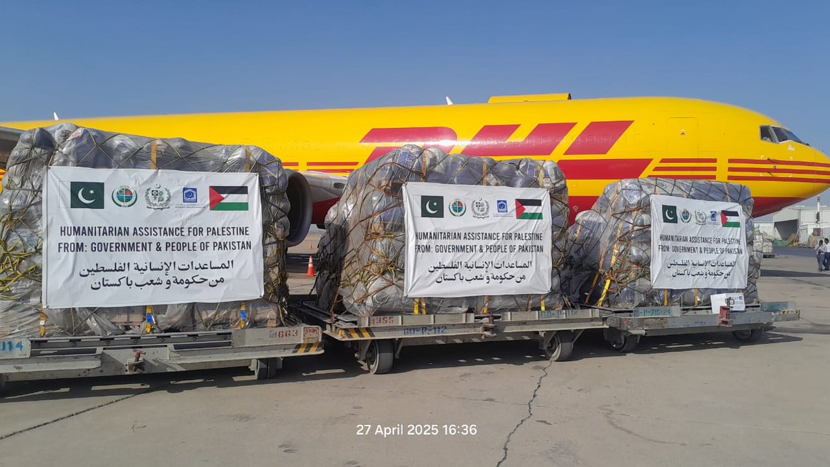 On the directions of Prime Minister Muhammad Shehbaz Sharif, NDMA has dispatched its 15th humanitarian relief consignment for Palestine, reaffirming Pakistan’s unwavering support for the people of Gaza.

With this shipment, Pakistan has sent a total of 1,518 tons of relief aid