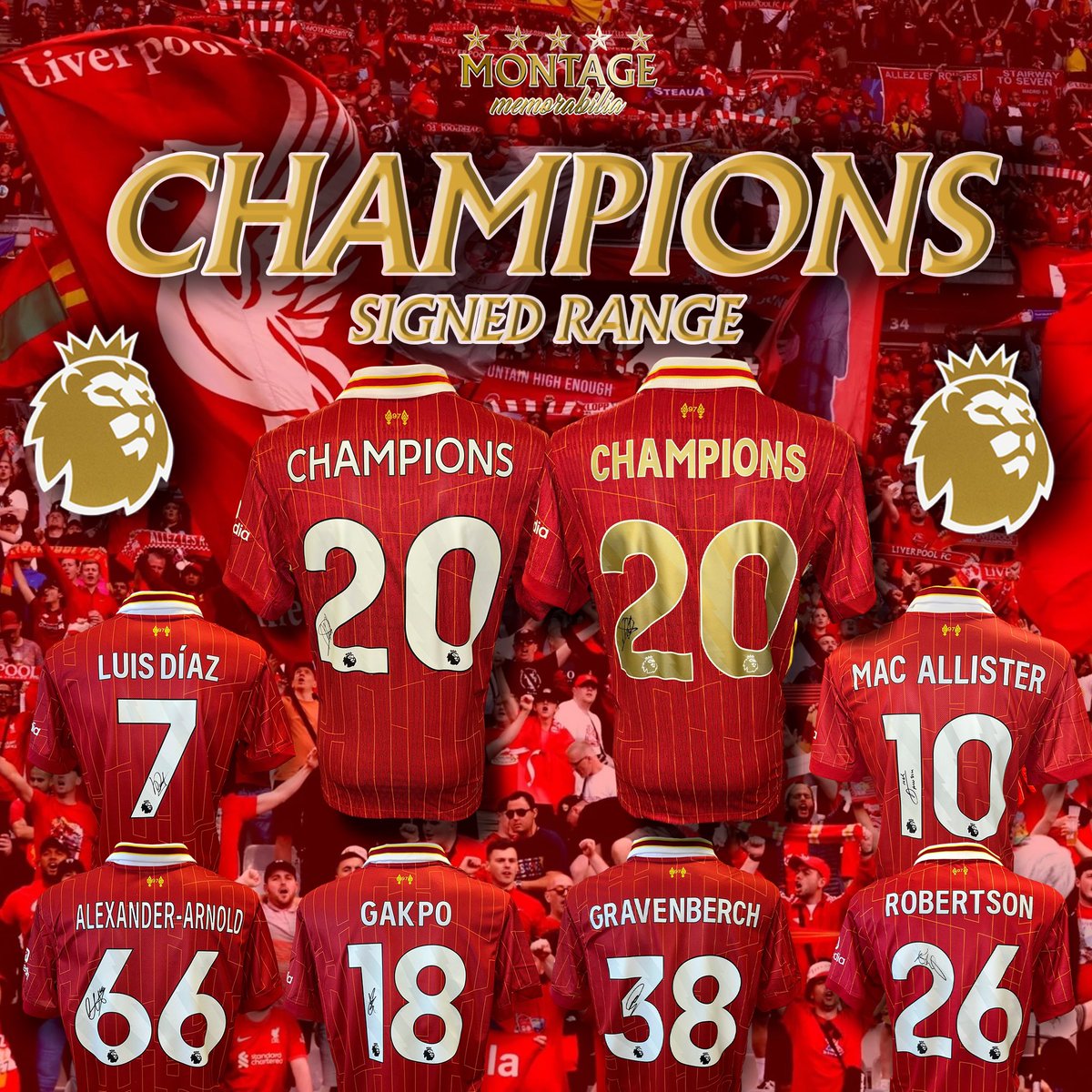 Montage Memorabilia (@montagemem) on Twitter photo Congratulations, Liverpool FC ๐ด <a href="/LFC/">Liverpool FC</a> ๐
2024/25 PREMIER LEAGUE CHAMPIONS! ๐
Shop the range right now!
montagememorabilia.com/collections/liโฆ Congratulations, Liverpool FC ๐ด <a href="/LFC/">Liverpool FC</a> ๐
2024/25 PREMIER LEAGUE CHAMPIONS! ๐
Shop the range right now!
montagememorabilia.com/collections/liโฆ