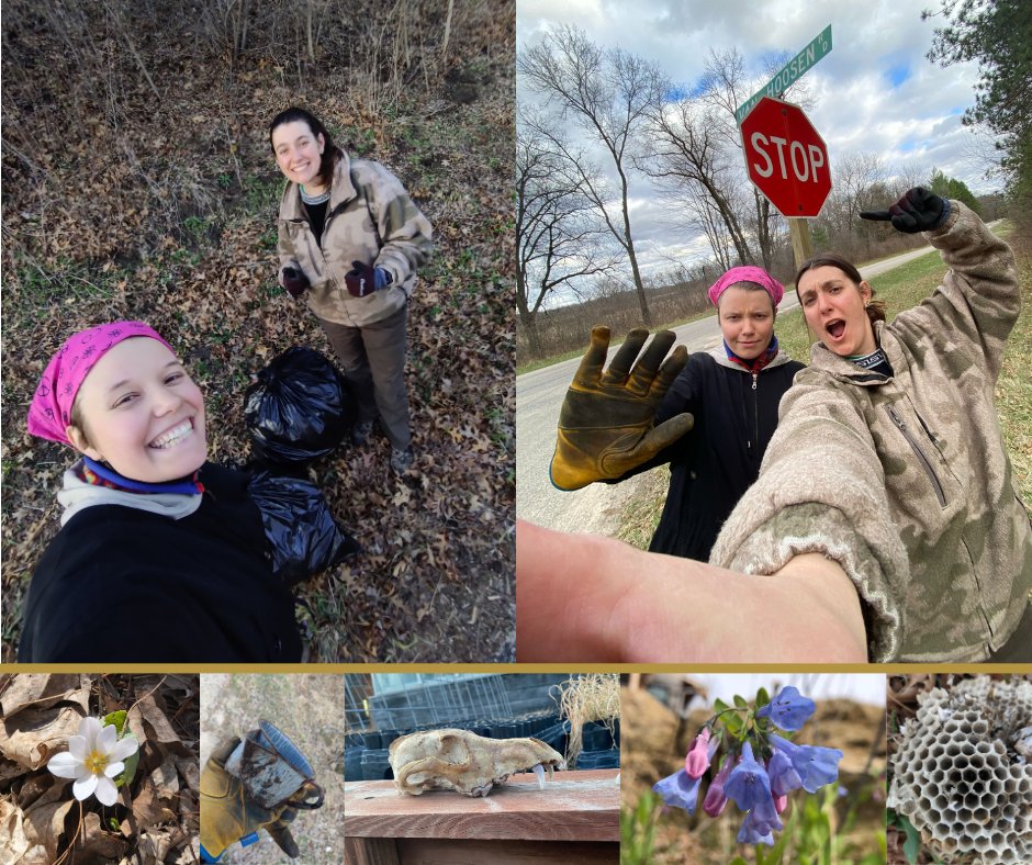 AldoLeopoldFdn's tweet image. The Fellows celebrated #EarthMonth with a roadside cleanup near the Foundation! Ariana and Cadence both grew up participating in cleanups with their families - much like how Leopold's conservation ethic was imparted to him by his parents.

#AldoLeopoldFoundation #RoadsideCleanup