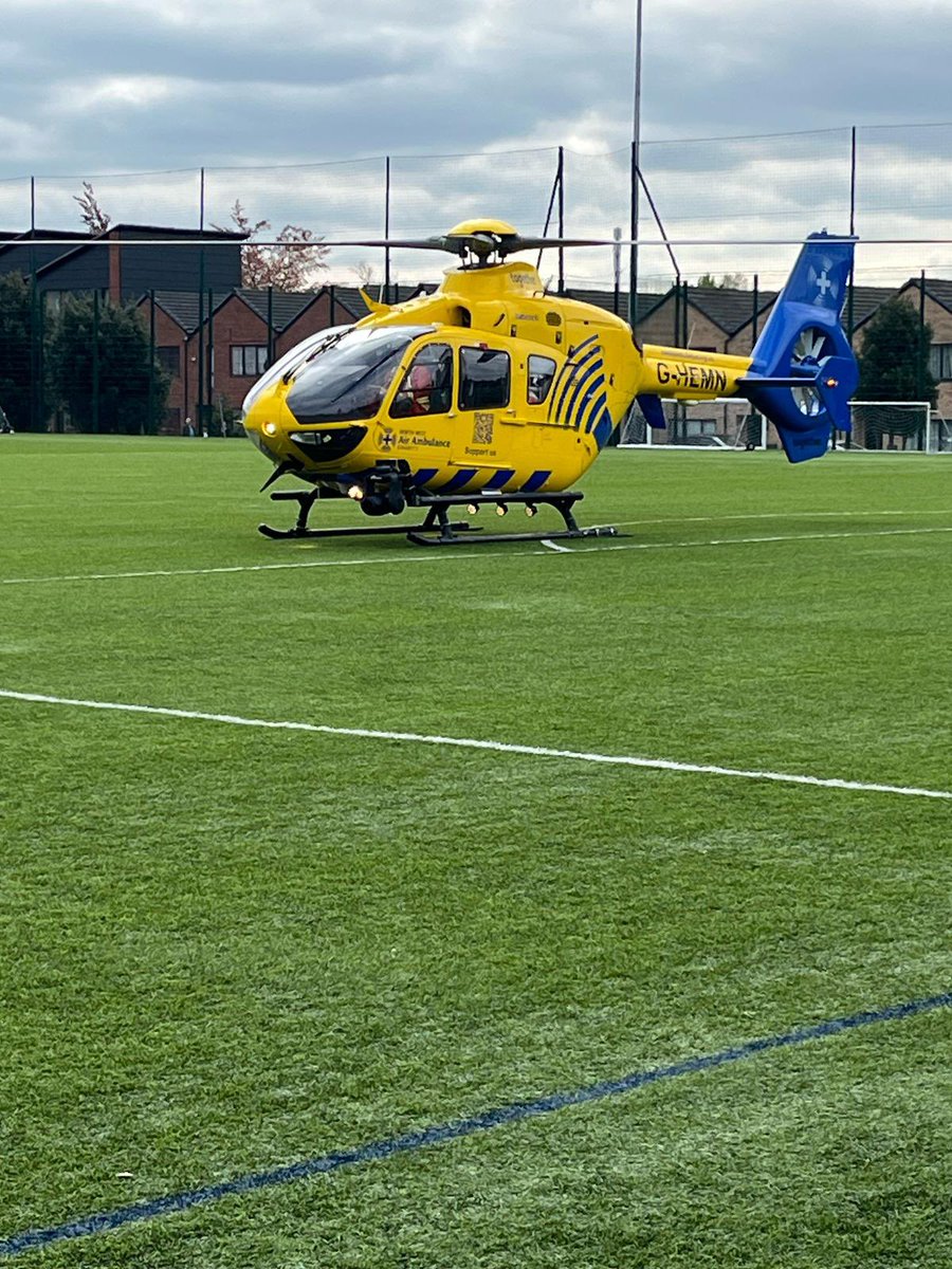 Assoc member Stephen Alan Hafford proving  old habits die hard when called upon to Marshall the air ambulance recently.