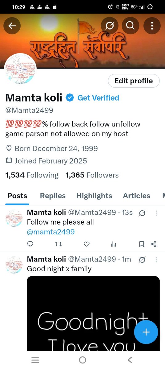 Follow me please all members give me support for 2k followers journey❤️❤️🙏💯
@mamta2499