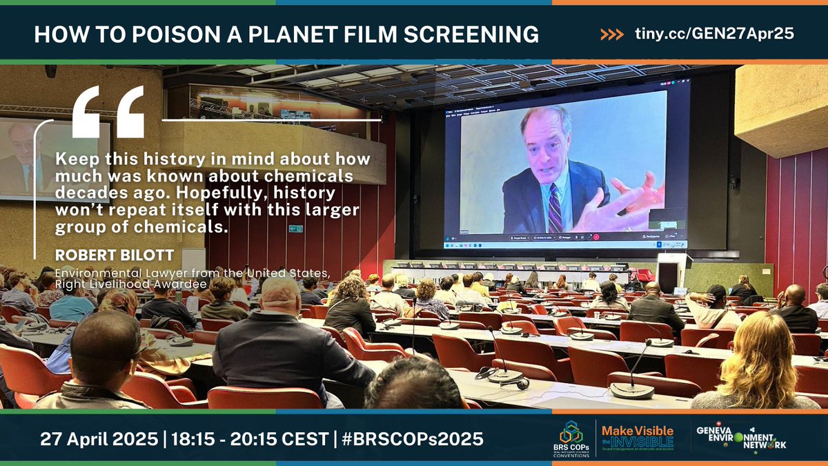 GENeva Environment Network (@genetwork) on Twitter photo <a href="/brsmeas/">The Basel, Rotterdam and Stockholm Conventions</a> <a href="/rightlivelihood/">Right Livelihood</a> <a href="/RobertBilott/">Robert Bilott</a> <a href="/KinemaHQ/">Kinema</a> <a href="/UNEP_Europe/">UN Environment Programme (UNEP) Europe 🌱</a> <a href="/UNEP/">UN Environment Programme</a> <a href="/ToxicsFree/">IPEN: toxics-free</a> <a href="/IpenYouth/">IPEN Youth</a> <a href="/chemwasteyouth/">Chemicals and Waste Youth Platform</a> <a href="/rolphpayet/">Rolph Payet</a> Presenting the film, Rob Bilott, environmental lawyer & @RightLivelihood awardee, highlights that though uncovering toxic impacts of #PFAS & #PFOS took a long time due to companies withholding info, awareness of environmental contamination & its health impacts is increasing. <a href="/brsmeas/">The Basel, Rotterdam and Stockholm Conventions</a> <a href="/rightlivelihood/">Right Livelihood</a> <a href="/RobertBilott/">Robert Bilott</a> <a href="/KinemaHQ/">Kinema</a> <a href="/UNEP_Europe/">UN Environment Programme (UNEP) Europe 🌱</a> <a href="/UNEP/">UN Environment Programme</a> <a href="/ToxicsFree/">IPEN: toxics-free</a> <a href="/IpenYouth/">IPEN Youth</a> <a href="/chemwasteyouth/">Chemicals and Waste Youth Platform</a> <a href="/rolphpayet/">Rolph Payet</a> Presenting the film, Rob Bilott, environmental lawyer & @RightLivelihood awardee, highlights that though uncovering toxic impacts of #PFAS & #PFOS took a long time due to companies withholding info, awareness of environmental contamination & its health impacts is increasing.