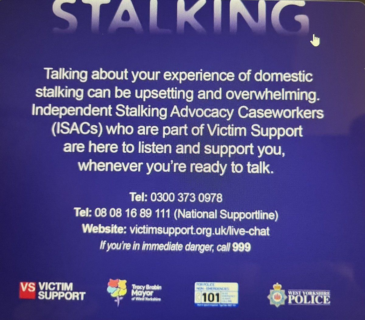 #stalking #Westyorkshire  #Domesticabuse