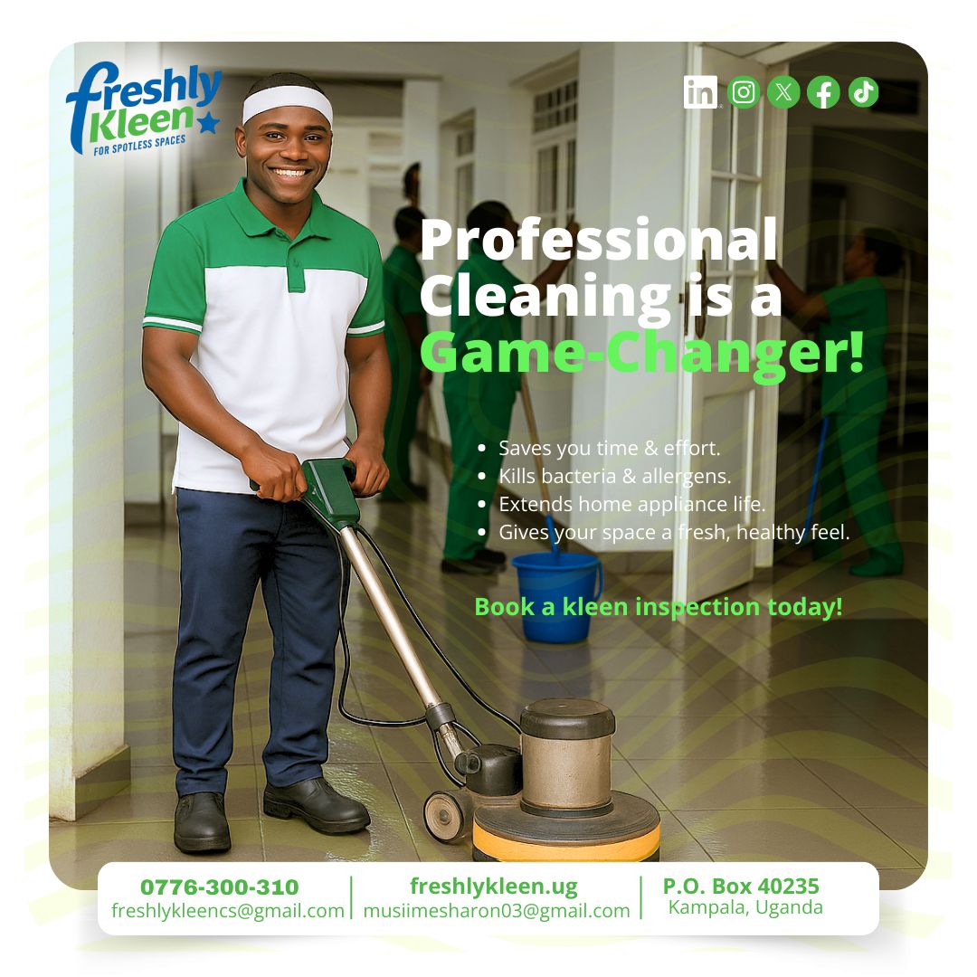 Giving your space a fresh healthy feel does not have to be a hassle. We have studied the physics and biology for its so you don't have to.

Book a Kleen inspection today +256776300310❗️

#freshlykleen #cleaning ##housing #asmr #mujemedia
