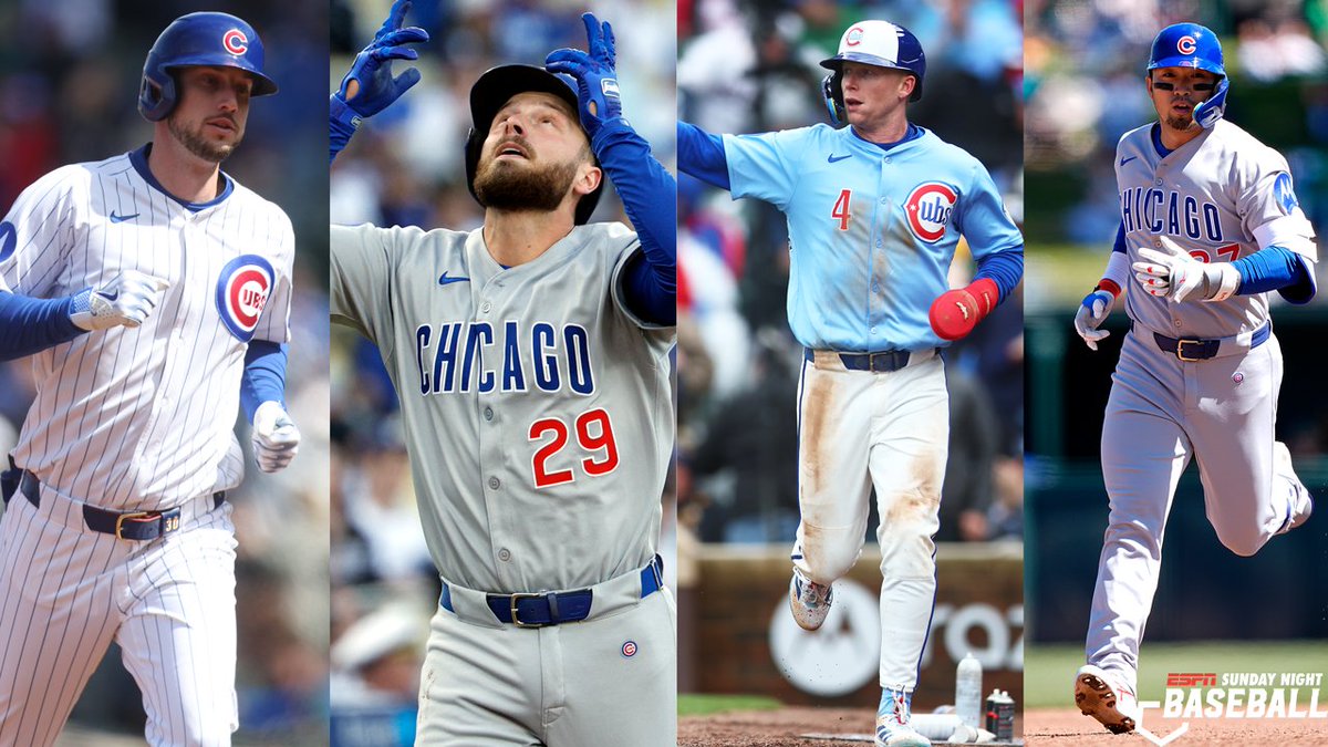The <a href="/Cubs/">Chicago Cubs</a> offense ranks this season:
1st in R (171)
1st in OBP (.346)
1st in SB (44)
2nd in AVG (.265)
2nd in SLG (.453)
3rd in BB (117)
6th in HR (38)