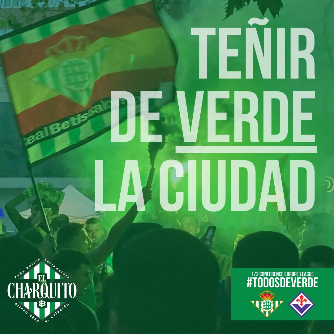 El próximo jueves, los amigos de El Charquito nos unimos a #TeñirDeVerde la ciudad. ¡Vamos <a href="/RealBetis/">Real Betis Balompié 🌴💚</a>! #TodosDeVerde 💚