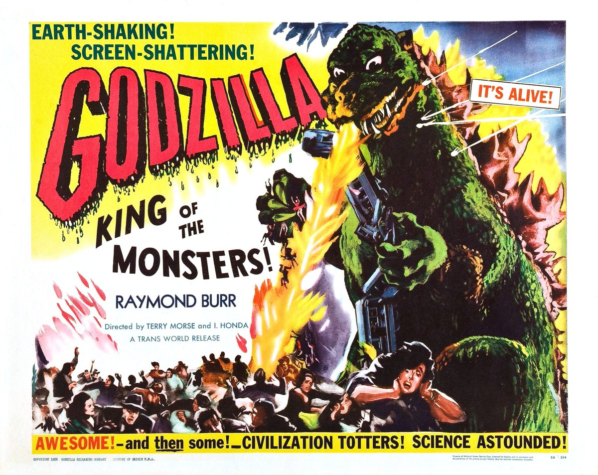 MonsterCndyPC's tweet photo. On This Day, in 1956, "Godzilla: King Of The Monsters", the American version of the 1954 Japanese film, "Gojira", with ol Perry Mason himself, Raymond Burr, was released in the US.
#onthisda #mutantfam #monstermovies #horror #scifi https://t.co/DYH3ChWHrQ