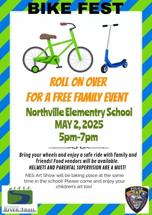 Looking forward to setting up a bike rodeo, checking bicycle equipment, teaching skills and testing skills on a practice track. #newmilfordrivertrail #northvilleelementary