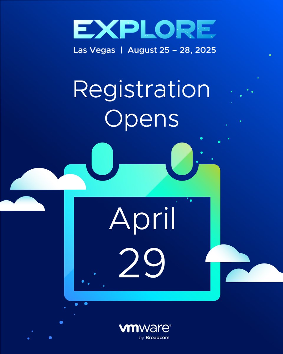 It’s almost time… 🗓️ Registration for #VMwareExplore 2025 opens this Tuesday!

Innovation. Insight. Impact. You in?