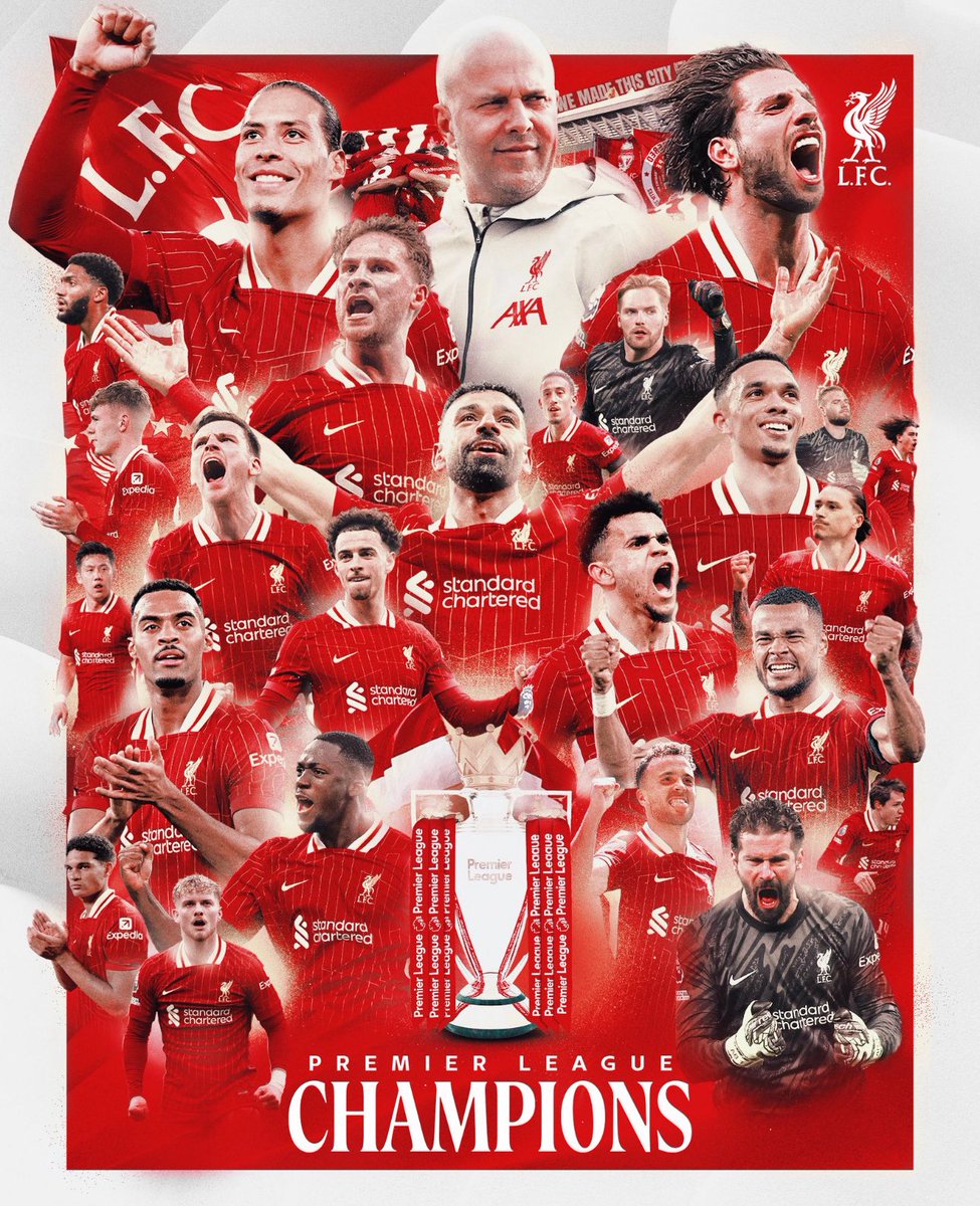 Congratulations to the players, staff and supporters of Liverpool Football Club 

Champions of England for the 20th time and an English record extending 52nd major trophy.

20 Champions of England 
6 Champions of Europe 
1 FIFA Club World Cup  
10 Football League Cup
8 Football