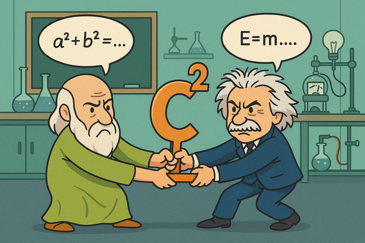 Pisagor: "Bu benim 'c²'m!"
Einstein: "Artık o kütleye enerji oldu, geçmiş olsun."