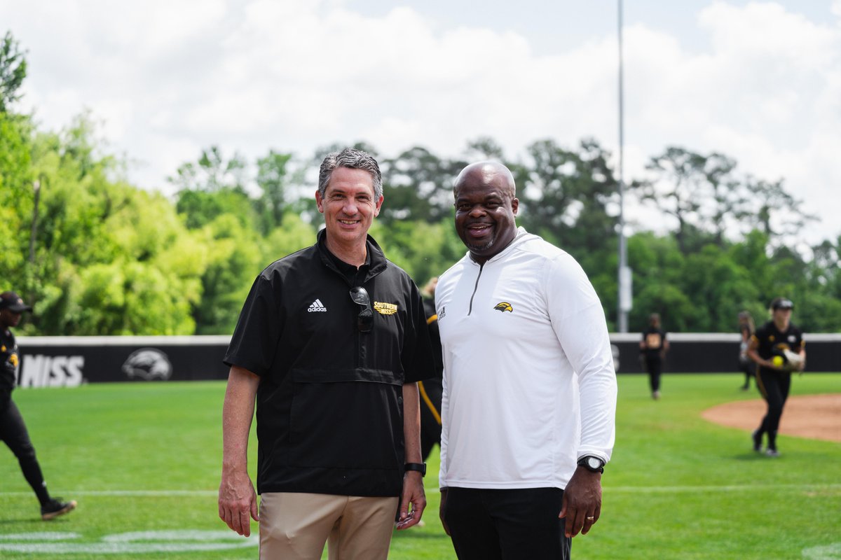 Southern Miss Softball (@southernmisssb) on Twitter photo name a better duo, we'll wait
<a href="/CoachHuff/">Charles C. Huff</a> and <a href="/jmcclain_USM/">Jeremy McClain</a> are in the building
🏈+🥎
#SMTTT | #RiseAsOne name a better duo, we'll wait
<a href="/CoachHuff/">Charles C. Huff</a> and <a href="/jmcclain_USM/">Jeremy McClain</a> are in the building
🏈+🥎
#SMTTT | #RiseAsOne
