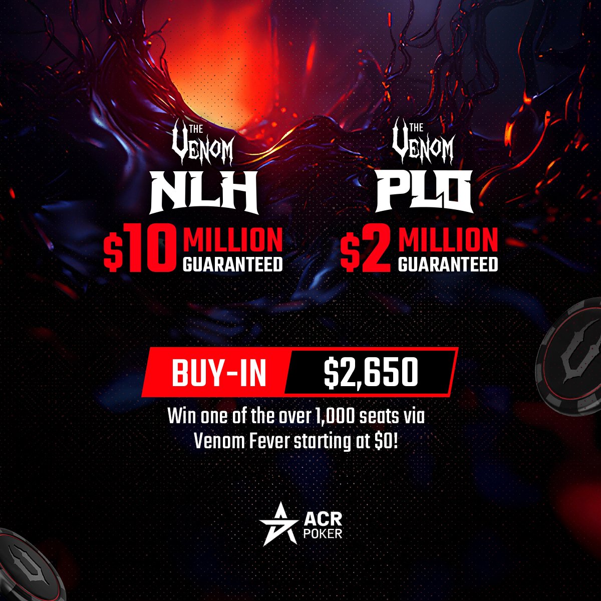 violet_mystery's tweet image. 🎟️ WHOOTIE ALERT! 🎟️
A Venom ticket is up for grabs TODAY!
🦉 How to swing in:
✅ Deposit $100+ on @ACR_POKER
✅ REPLY your ACR username + #TheVenom

One lucky feathered friend will be picked at random before late reg closes! 🏹✨
No account yet? Sign up code "MYSTERY" ! 🌳🔥