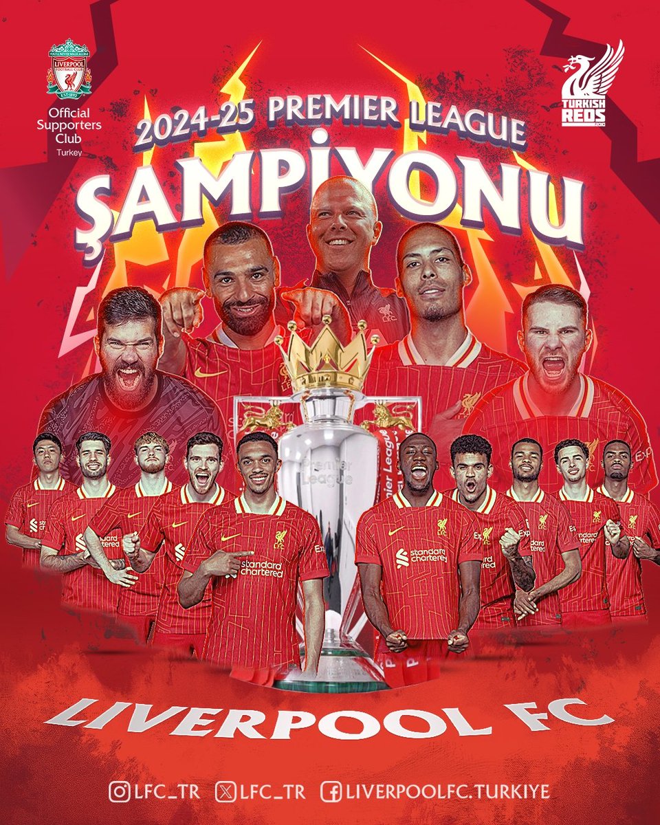 VEEE BİTTTİİİİİ

Premier League 2024-25 Sezonu Şampiyonu Liverpool FC! 🏆🔥

Tebrikler Dünyanın En Güzel ve En Özel Futbol Kulübü. ♥️ #LFC #YNWA