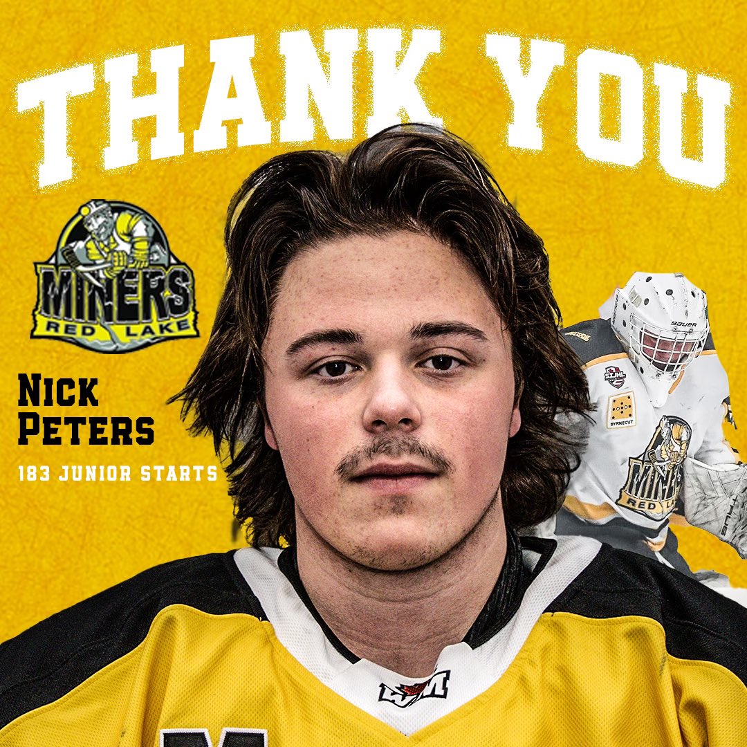 20 💣 | Nick Peters started 183 career junior hockey games over 5 seasons. 

Of those 183, 13 regular season and 11 playoff games were with the Miners. 

Thank you, Nick!

#MinerFamily | #TheHardWay ⚫️⚒️🟡