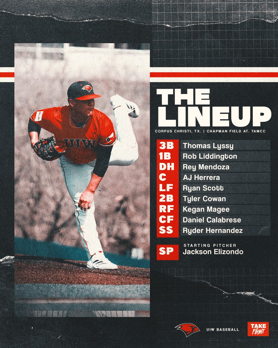 UIWBaseball's tweet photo. Today’s lineup.

#TheWord | #TakeFlight https://t.co/RMdiRB89jY
