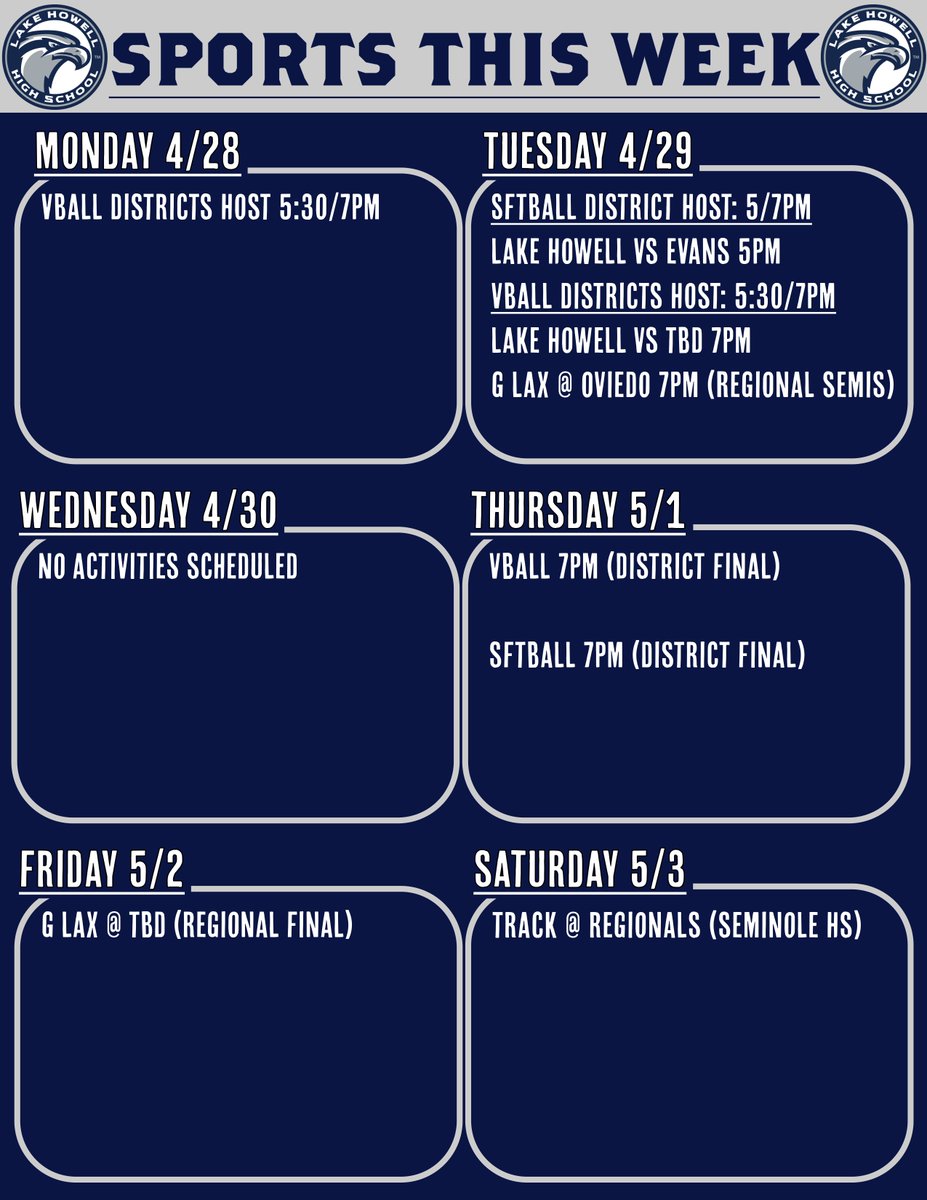 This week in Athletics 4.28.25 Big week ahead! @Ihhssga @lhhs.ptsa @southseminoleacademy @twms_ptsa #WeAreOne #HawkFamily @jhmsbobcats #HawkStrong