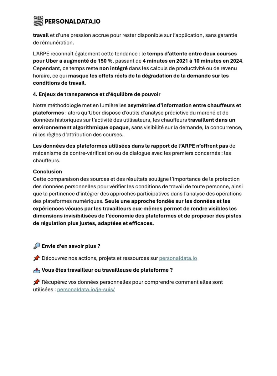 Ben ali Brahim ⵣ (@benalibrahim20) on Twitter photo Grâce à une étude indépendante menée avec <a href="/PersonalDataIO/">PersonalData.IO</a> @Hestia_ai @ScPoParis, Brahim Ben Ali (INV) et les chauffeurs Uber parisiens, nous avons récupéré nos propres données RGPD.
Résultat : précarité masquée, temps de travail explosé, revenus réels en chute libre. Grâce à une étude indépendante menée avec <a href="/PersonalDataIO/">PersonalData.IO</a> @Hestia_ai @ScPoParis, Brahim Ben Ali (INV) et les chauffeurs Uber parisiens, nous avons récupéré nos propres données RGPD.
Résultat : précarité masquée, temps de travail explosé, revenus réels en chute libre.