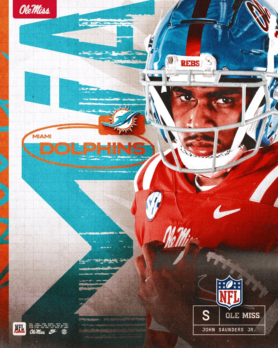 Ole Miss Football (@olemissfb) on Twitter photo The 'Sip ➡️ MIA
John Saunders Jr. is heading to the <a href="/MiamiDolphins/">Miami Dolphins</a>‼️
#HottyToddy x #PhinsUp The 'Sip ➡️ MIA
John Saunders Jr. is heading to the <a href="/MiamiDolphins/">Miami Dolphins</a>‼️
#HottyToddy x #PhinsUp