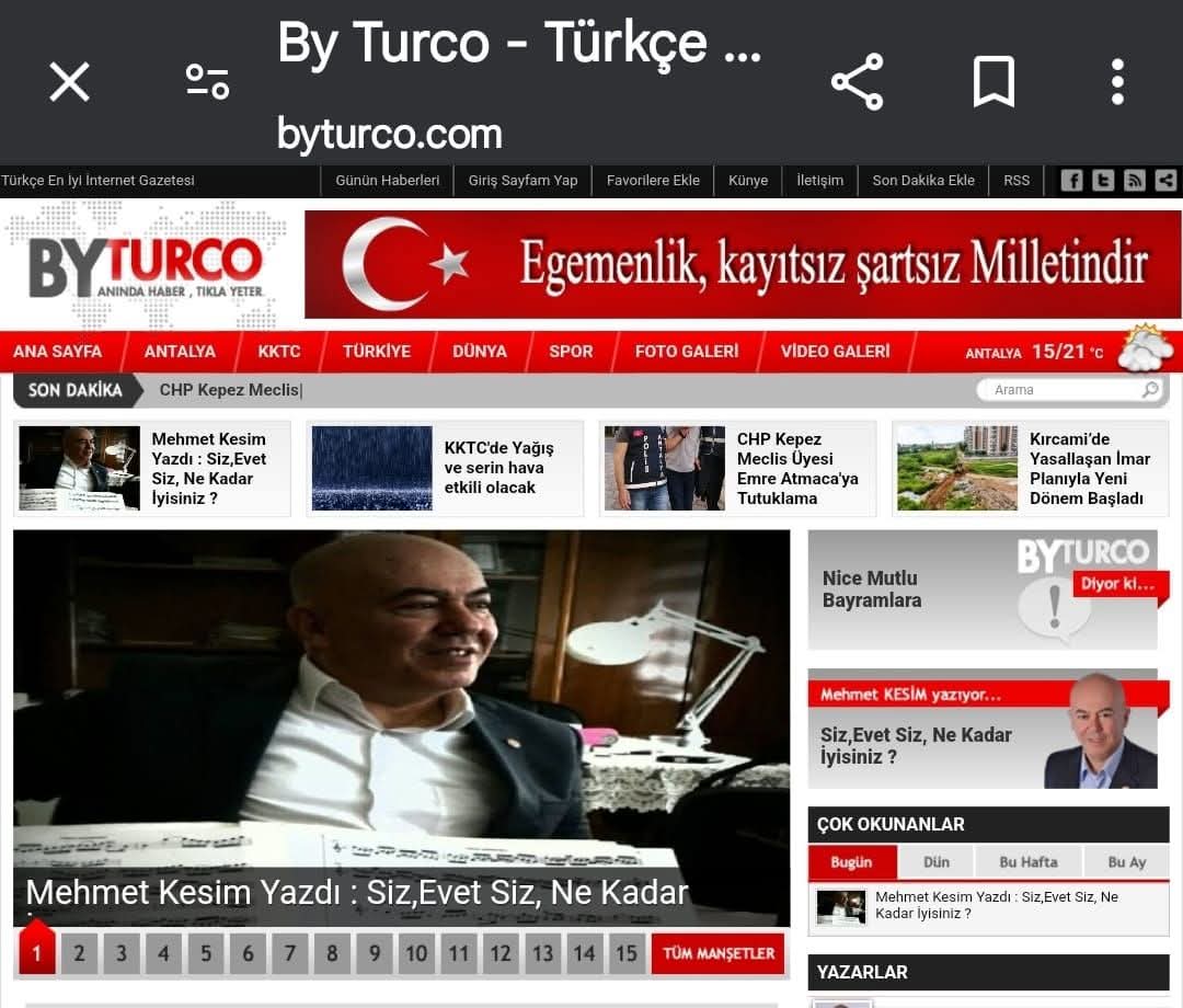 ByTurco (@byturcocom) on Twitter photo İyi okumalar
Gazeteci Yazar <a href="/MKesim07/">MEHMET KESİM</a> Araştırdı ve Byturco Medya Grubumuza ait Gazetelerimizdeki köşesinde yazdı .
Peki Siz ne kadar İyisiniz ? #mehmetkesimyazdı #siznekadariyisiniz
byturco.com
byturco.com/haber/Mehmet-K… İyi okumalar
Gazeteci Yazar <a href="/MKesim07/">MEHMET KESİM</a> Araştırdı ve Byturco Medya Grubumuza ait Gazetelerimizdeki köşesinde yazdı .
Peki Siz ne kadar İyisiniz ? #mehmetkesimyazdı #siznekadariyisiniz
byturco.com
byturco.com/haber/Mehmet-K…