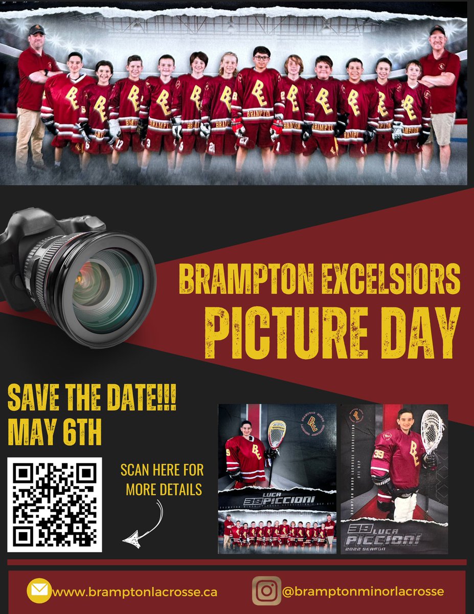 Picture day is coming! May 6th be there with your smiles!  See bramptonlacrosse.ca/pictureday for more info! #pictureday #lacrosse #bramptonlacrosse <a href="/BMLA1943/">Brampton Minor Lax</a>