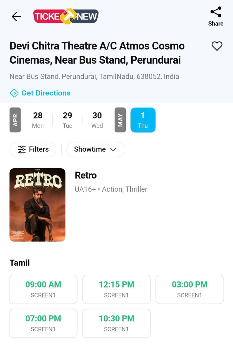 Cosmo Cinemas (@cosmo_cinemas) on Twitter photo #Retro
BOOKINGS OPEN NOW‼️💥
<a href="/PerunduraiCosmo/">Cosmo Cinemas Perundurai</a>
<a href="/cosmo_cinemas/">Cosmo Cinemas</a> #Coimbatore #NSNPalayam #Avinashi A/C | 4K RGB LASER | DOLBY ATMOS
Online <a href="/TicketNew/">TicketNew</a> <a href="/lifeindistrict/">District</a> | <a href="/bookmyshow/">BookMyShow</a> (CBE only)🎟️
<a href="/Haricosmo/">HARI</a>
<a href="/Suriya_offl/">Suriya Sivakumar</a> <a href="/karthiksubbaraj/">karthik subbaraj</a>
<a href="/hegdepooja/">Pooja Hegde</a> <a href="/Harshath_rvs/">Harshath RVS</a>
<a href="/Music_Santhosh/">Santhosh Narayanan</a> #Retro
BOOKINGS OPEN NOW‼️💥
<a href="/PerunduraiCosmo/">Cosmo Cinemas Perundurai</a>
<a href="/cosmo_cinemas/">Cosmo Cinemas</a> #Coimbatore #NSNPalayam #Avinashi A/C | 4K RGB LASER | DOLBY ATMOS
Online <a href="/TicketNew/">TicketNew</a> <a href="/lifeindistrict/">District</a> | <a href="/bookmyshow/">BookMyShow</a> (CBE only)🎟️
<a href="/Haricosmo/">HARI</a>
<a href="/Suriya_offl/">Suriya Sivakumar</a> <a href="/karthiksubbaraj/">karthik subbaraj</a>
<a href="/hegdepooja/">Pooja Hegde</a> <a href="/Harshath_rvs/">Harshath RVS</a>
<a href="/Music_Santhosh/">Santhosh Narayanan</a>