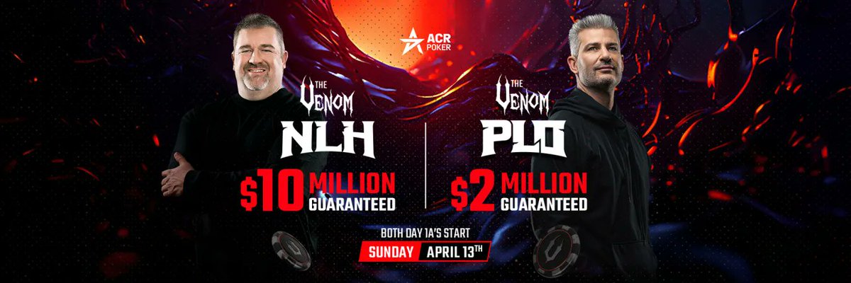 🎺🎺MY BIGGEST GIVEAWAY EVER 🎺🎺

🤞$2,650 VENOM TICKET GIVEAWAY 🤞

🔥🔥🔥🔥🔥🔥🔥🔥🔥🔥🔥🔥

💰 Deposit $100+ on <a href="/ACR_POKER/">ACR Poker</a> 💰
 TODAY 💰
#⃣ Tag your ACR username along with 
the hashtag #TheVenom #⃣

🔥🔥USE YOUR ONE TIME!!!🔥🔥