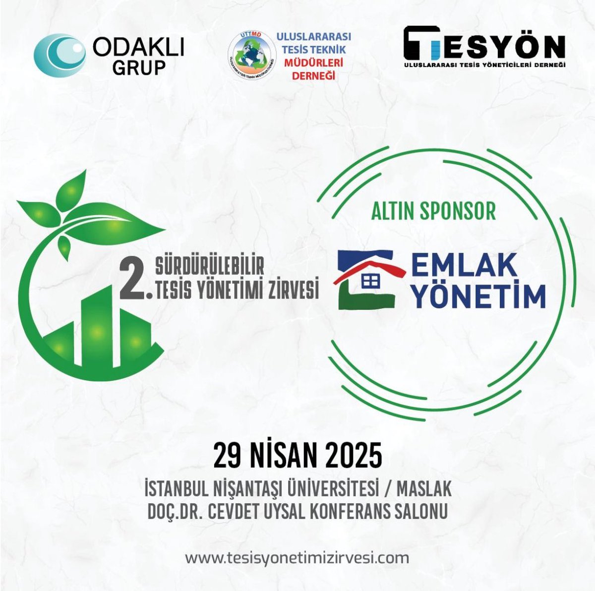 2. Sürdürülebilir Tesis Yönetimi Zirvesi, sektörün öncü kuruluşlarının katılımıyla 29 Nisan 2025 Salı günü İstanbul Nişantaşı Üniversitesi'nde gerçekleşecek.

Katılımcı formunu doldurmak için tıklayınız. lnkd.in/eCS74KuS

#tesisyönetimi
#tesisyönetimizirvesi