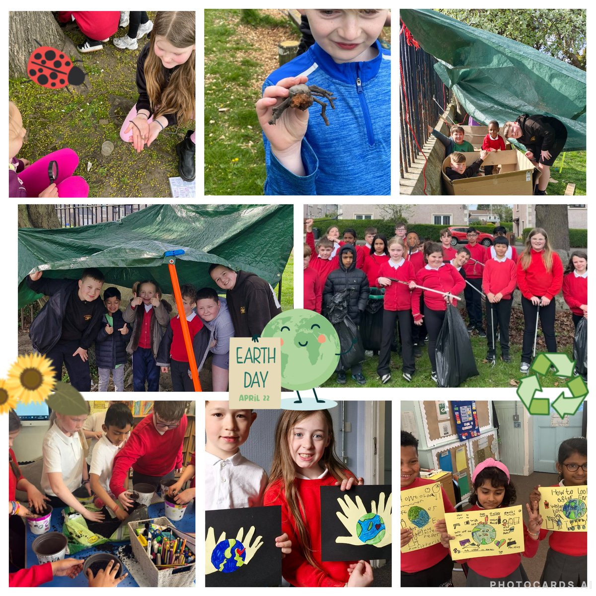 Stenhouse Earth Week 2025! Den building, bug hunts with <a href="/GreenTeamEdin/">The Green Team</a>, Switch Off Hour, litter picking, #SDGs work, gardening and planting, Toy Swap, Eco Spies and 'Wear Green Day!' <a href="/EdinburghLfS/">EdinburghLfS</a> #EarthDay2025 <a href="/StenhousePS/">Stenhouse Primary</a>