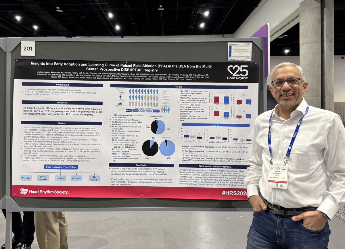 Heart Rhythm Clinical Research Solutions (@hrcrs_ep) on Twitter photo <a href="/aalahmadmd/">Amin Al-Ahmad, MD</a> shares early insights in PFA adoption in the US from the #DISRUPTAF registry at #HRS2025 He reports distinct workflow differences from previously reported European data like higher use of GA and EAM. <a href="/josoriomd/">Jose Osorio</a> <a href="/paulzei/">Paul Zei</a> <a href="/AveragingBogey/">Mike Manogue</a> <a href="/aalahmadmd/">Amin Al-Ahmad, MD</a> shares early insights in PFA adoption in the US from the #DISRUPTAF registry at #HRS2025 He reports distinct workflow differences from previously reported European data like higher use of GA and EAM. <a href="/josoriomd/">Jose Osorio</a> <a href="/paulzei/">Paul Zei</a> <a href="/AveragingBogey/">Mike Manogue</a>