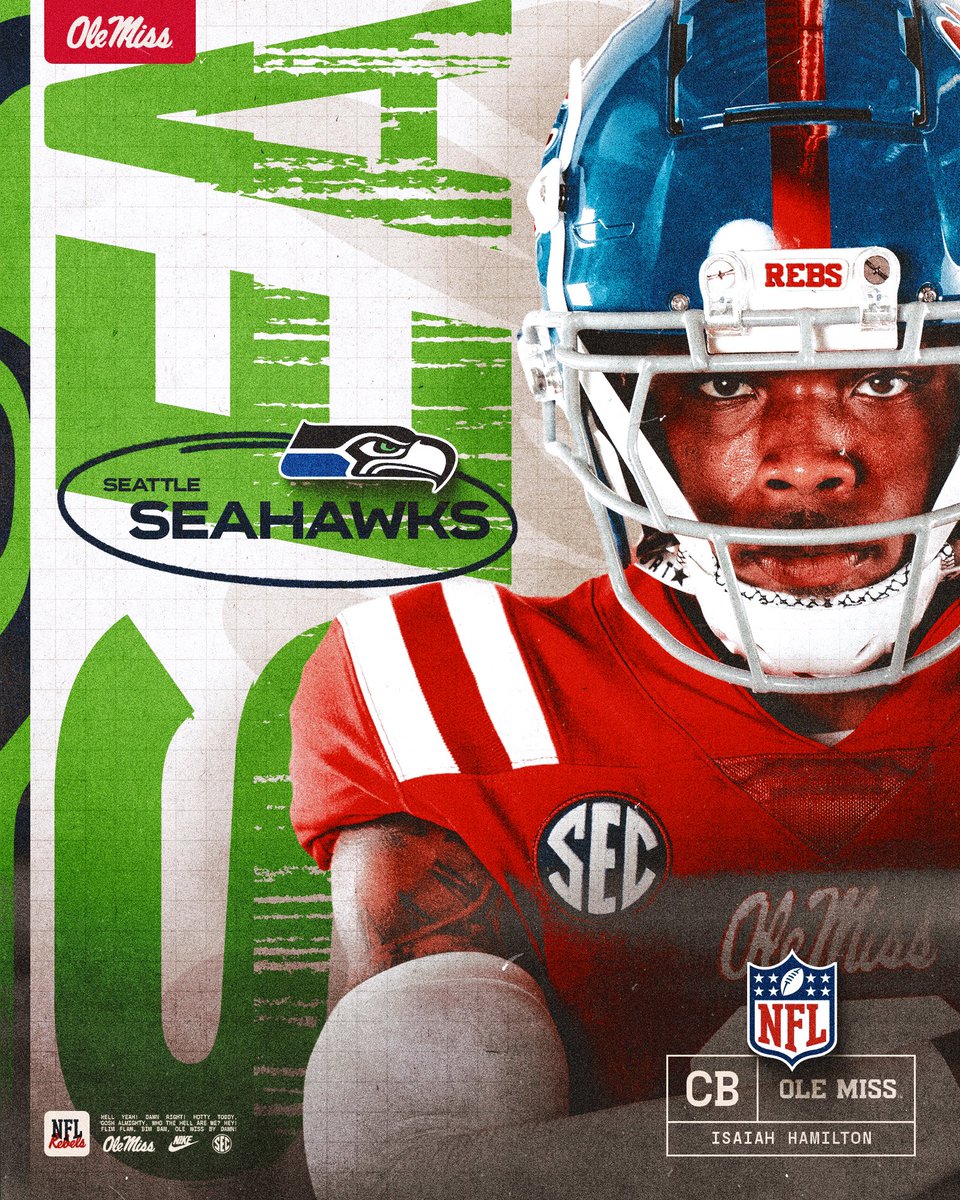 Ole Miss Football (@olemissfb) on Twitter photo The 'Sip ➡️ Seattle
Isaiah Hamilton is heading to the <a href="/Seahawks/">Seattle Seahawks</a>‼️
#HottyToddy x #GoHawks The 'Sip ➡️ Seattle
Isaiah Hamilton is heading to the <a href="/Seahawks/">Seattle Seahawks</a>‼️
#HottyToddy x #GoHawks