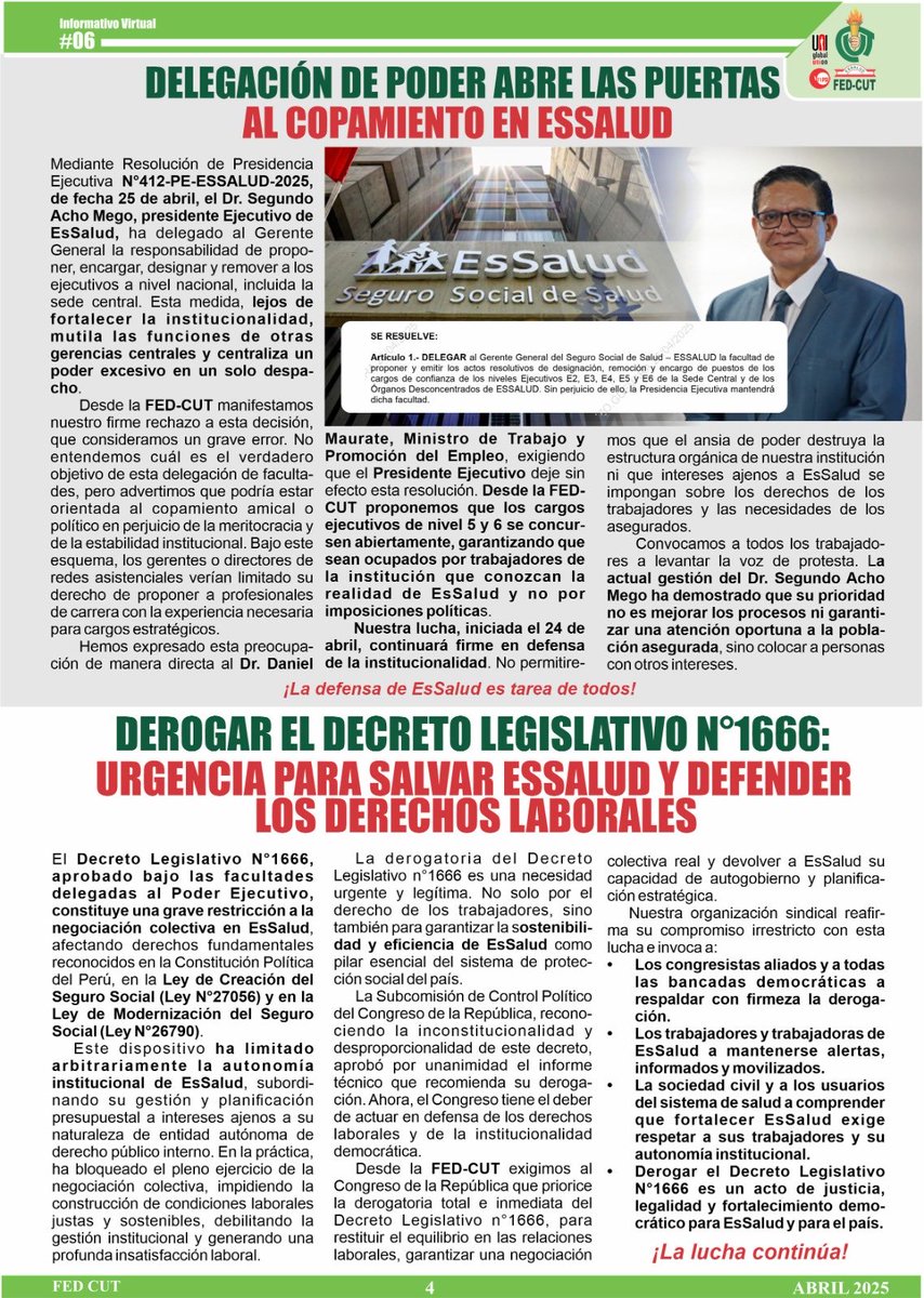 Wilfredo Ponce (@willy_poncec) on Twitter photo #La <a href="/FedCut/">Federación CUT</a> alza su voz de protesta a la inacción gestión de @segundoachom, los asegurados exigen atención con calidez y de calidad; la concentración del poder en la GG para remover y designar funcionarios no debe pasar ¡UNIDOS SOMOS MÁS FUERTES! #80AñosFEDCUT #La <a href="/FedCut/">Federación CUT</a> alza su voz de protesta a la inacción gestión de @segundoachom, los asegurados exigen atención con calidez y de calidad; la concentración del poder en la GG para remover y designar funcionarios no debe pasar ¡UNIDOS SOMOS MÁS FUERTES! #80AñosFEDCUT
