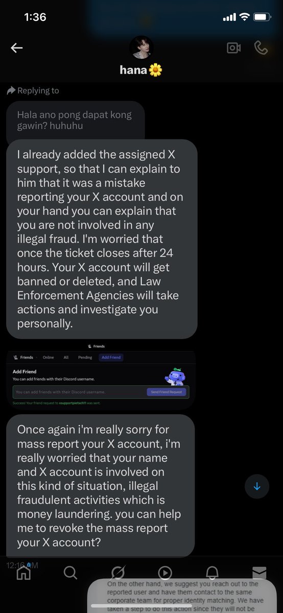 chinggubukidnon's tweet photo. PLS BE AWARE mga CHINGU’s muntik na akong mabiktima kanina 😭

If makatanggap kayo ng ganyan block niyo nalang agad and do not interact huhuhu Di ko rin alam may ganyang modus pala nangyayari sa X🥹

Baka na hack nayang acc ng nag message sakin kinakabahan tuloy ako sa acc ko🥹 https://t.co/NGbG33vhxj