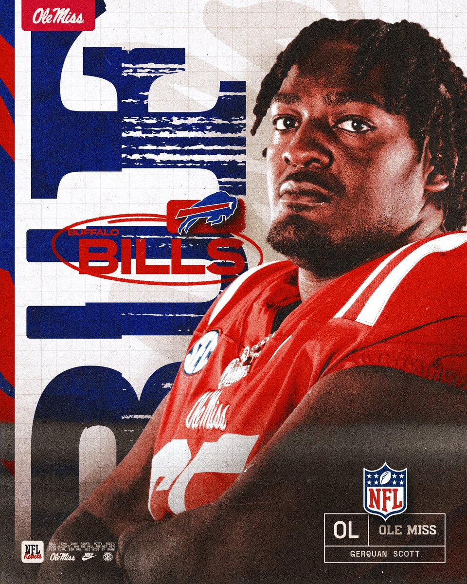 Ole Miss Football (@olemissfb) on Twitter photo The 'Sip ➡️ Buffalo
Gerquan Scott is heading to the <a href="/BuffaloBills/">Buffalo Bills</a>‼️
#HottyToddy x #BillsMafia The 'Sip ➡️ Buffalo
Gerquan Scott is heading to the <a href="/BuffaloBills/">Buffalo Bills</a>‼️
#HottyToddy x #BillsMafia