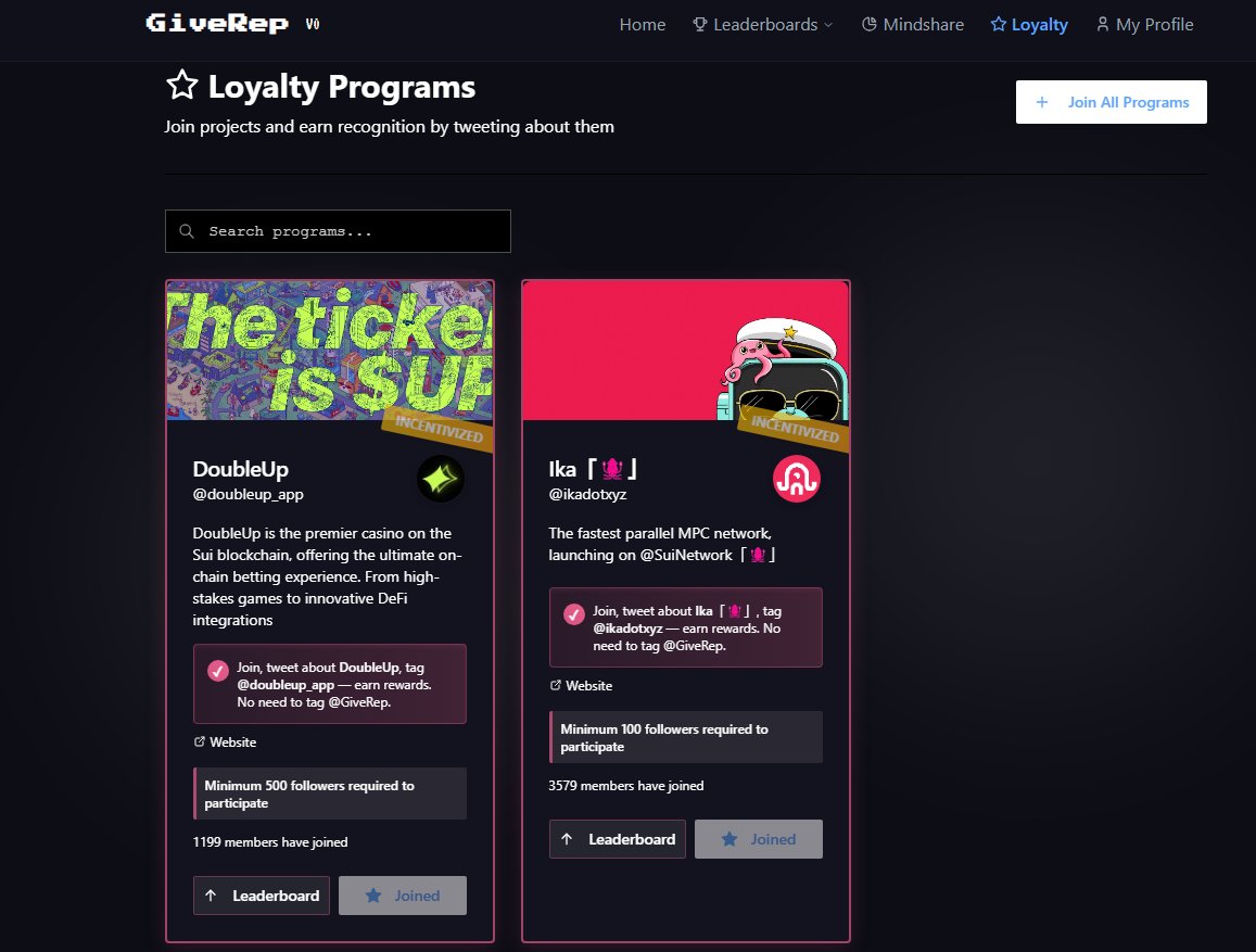 <a href="/GiveRep/">GiveRep</a>  Incentivezed Point Program Live🔥🔥☑️☑️

Link: giverep.com/loyalty
Join IKA &amp; DoubleUp Program☑️☑️

Stare Posting About <a href="/ikadotxyz/">Ika「🦑」</a> <a href="/doubleup_app/">DoubleUp</a>💵💵