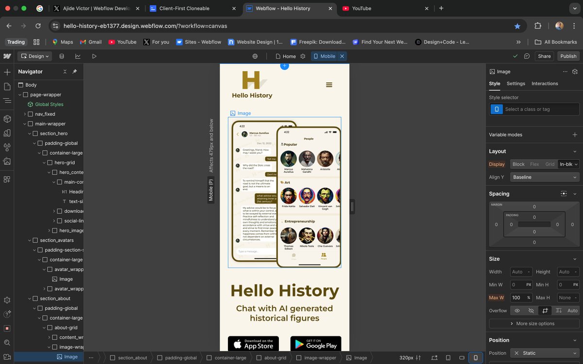 Horlarmil7's tweet image. Client-First✅
Responsive design✅
interaction✅

Thanks to my boss here @Victor_Webflow 

#WebDevelopment #WebflowDevelopment