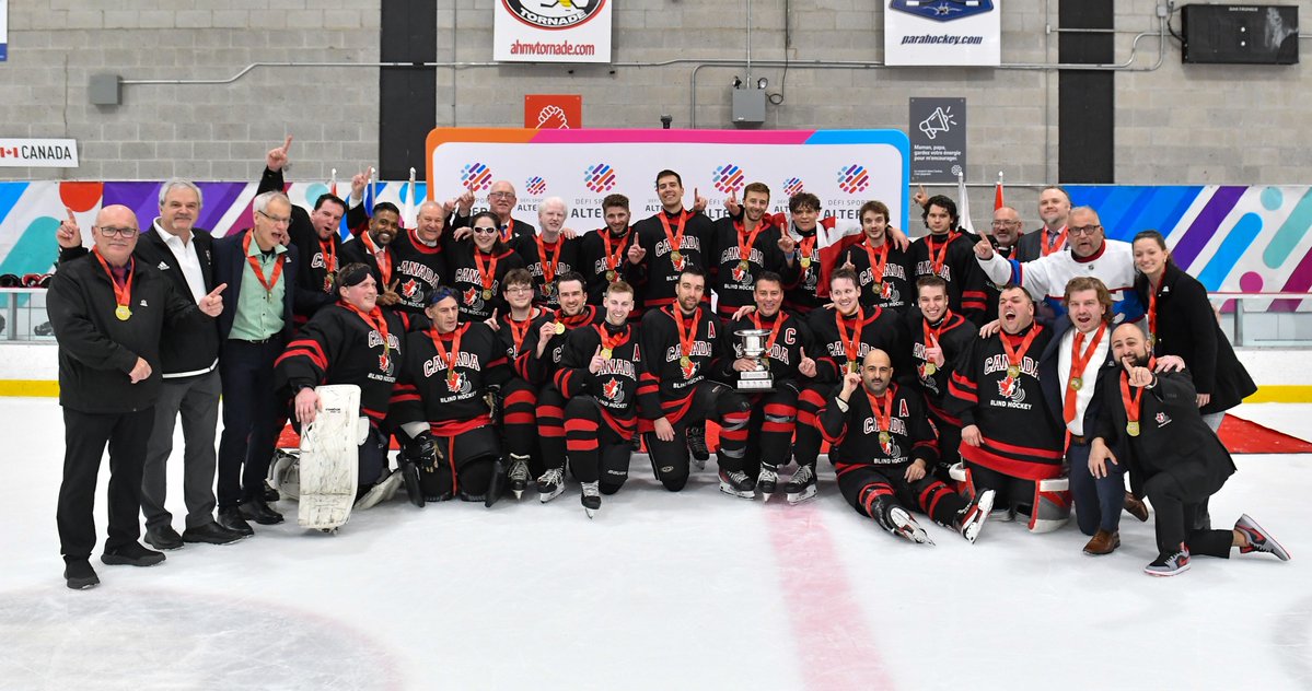 Here are your International Blind Ice Hockey champions, Canada!

We are so proud of this team of athletes and their dedication &amp; hard work for the game of Blind Hockey.

Thank you to Défi Sportif AlterGo for being incredible hosts and merci Montréal!

canadianblindhockey.com