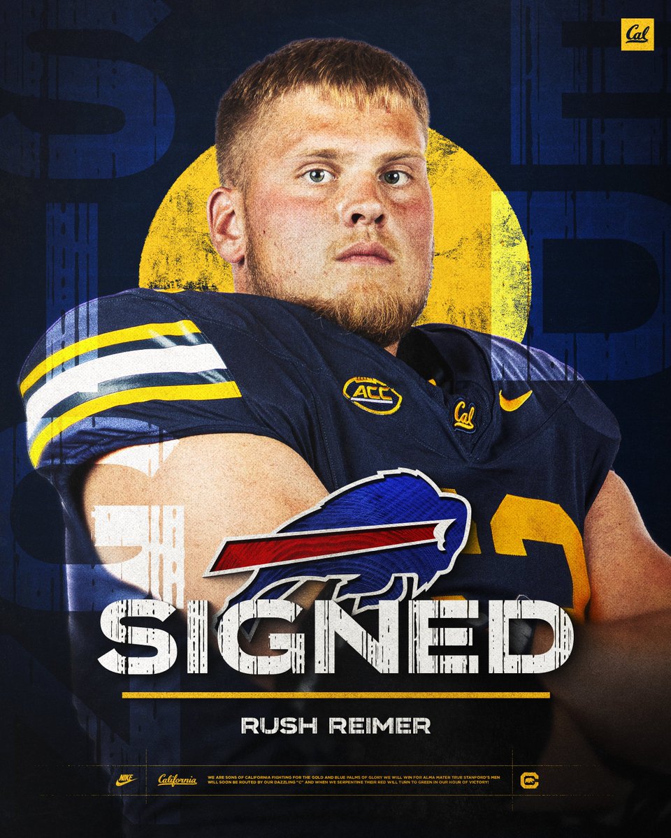Signed ✍️

<a href="/ReimerRush/">Rush Reimer</a> is headed to Buffalo!

#GoBears | #ProBears