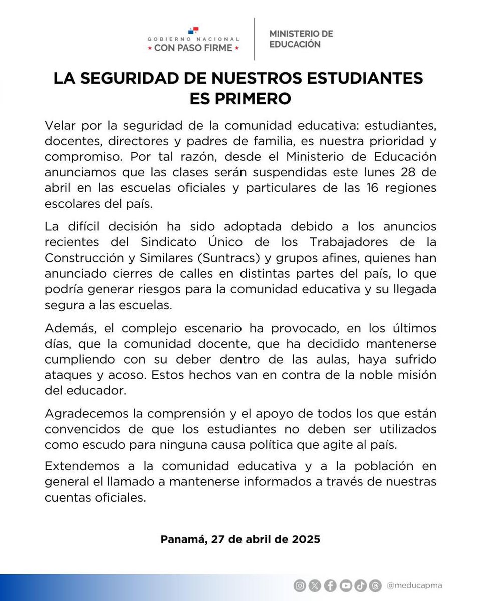 📢Comunicado.

#ConPasoFirme #SomosMeduca