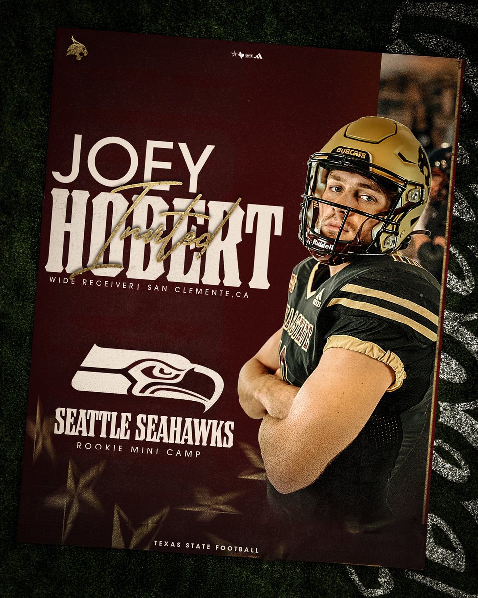 Texas State Football (@txstatefootball) on Twitter photo Congrats <a href="/joey_hobert12/">Joey Hobert</a> on getting invited to Seattle Seahawks
Mini campโผ๏ธ
#EatEmUp | #ProCats Congrats <a href="/joey_hobert12/">Joey Hobert</a> on getting invited to Seattle Seahawks
Mini campโผ๏ธ
#EatEmUp | #ProCats