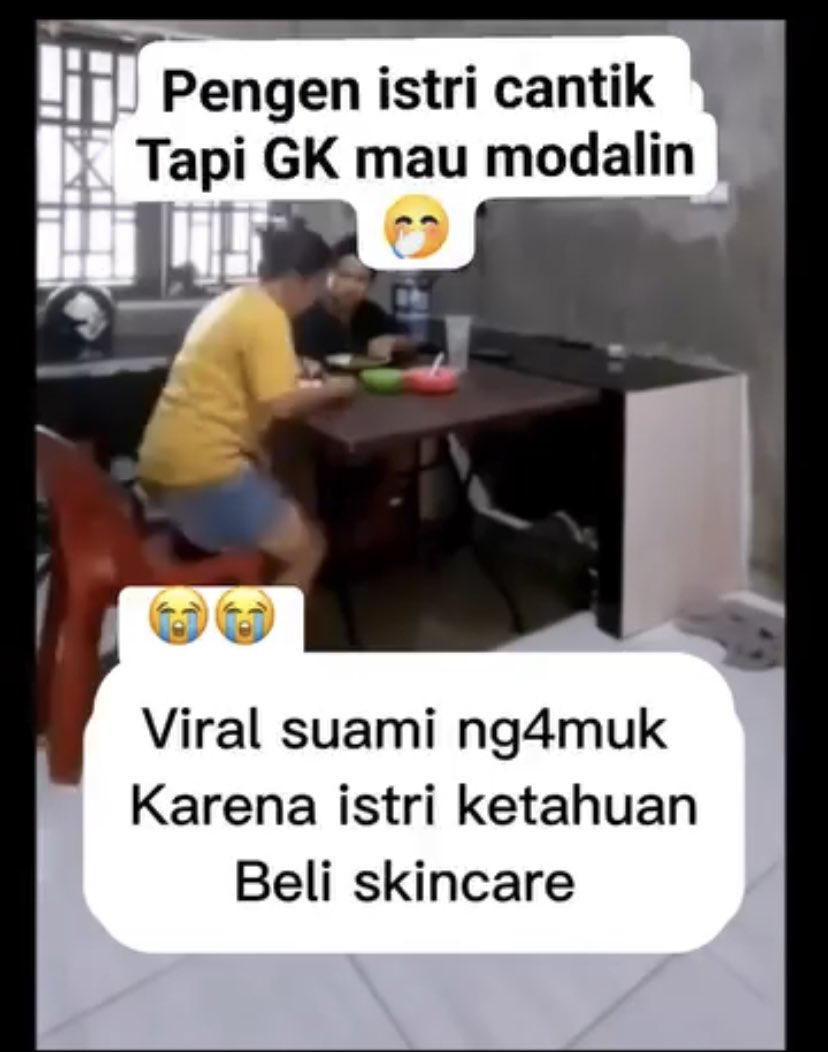 Mau istrinya cantik, tapi skincare aja pelit.

Giliran kusam, disalahin juga.
Fix mentalnya butuh skincare juga