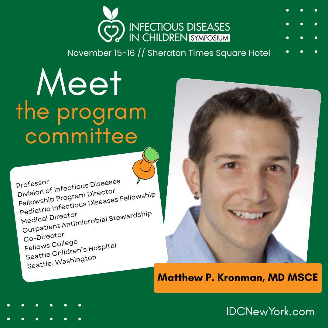 Meet Dr. Kronman — a key member of our Program Committee for Infectious Diseases in Children Symposium 2025! Get ready for an unforgettable experience! IDCnewyork.com #infectiousdisease #pediatrics #pedsnurse #physician #nurse #nursepractitioner