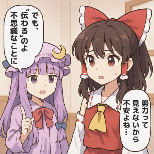 努力は、ちゃんと届く。
#ゲーム作る霊夢 
