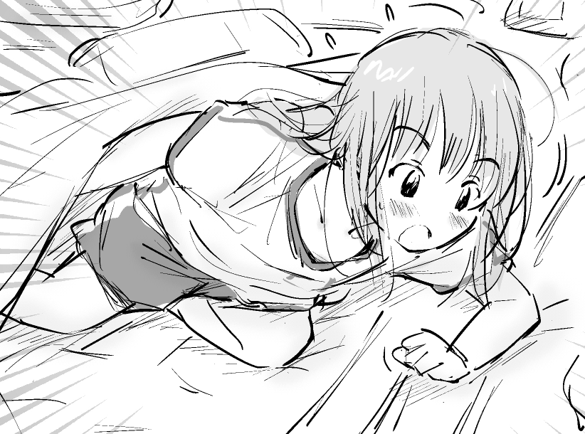 修学旅行の宿にて(1年ほど前に描いたものの再掲です) 