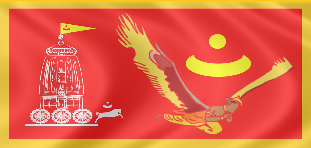 OnR2As09's tweet photo. A Redesigned Fourth But Relatively More Religious Version of #MOGA #ONR2.0 Flag of Resurgent #Odia Spirit.
#OdiaNationalism 2.0 #Renaissance #Resurgence https://t.co/FSMZTXYyRd