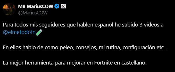 EL MÉTODO (@elmetodofn) on Twitter photo El profesor <a href="/MariusCOW/">M8 MariusCOW</a> gana su primera FNCS ⭐️
La cabra, nosotros lo sabíamos, era cuestión de tiempo.
Enhorabuena ❤️ El profesor <a href="/MariusCOW/">M8 MariusCOW</a> gana su primera FNCS ⭐️
La cabra, nosotros lo sabíamos, era cuestión de tiempo.
Enhorabuena ❤️