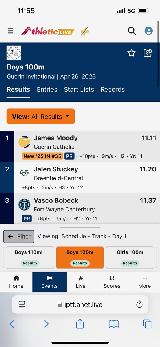 jamesmoody08's tweet image. Two new personal and school records in the 100 (11.11) and 200 (22.04) meter dashes.