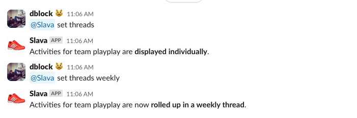playplayio's tweet photo. You can now rollup activities into daily/weekly/monthly threads in Slava. https://t.co/Tcw3qaGXxV