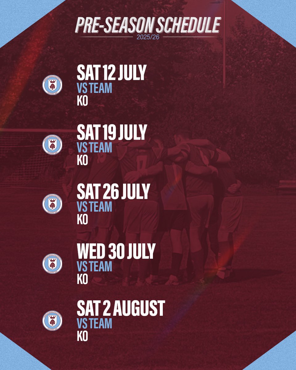 We are now looking to fill our pre-season friendlies with the following dates.

Please get in touch if these dates work for you. We'd prefer to be away but can host if needed.

<a href="/eofl/">eofl</a> <a href="/EssexCountyFA/">Essex County FA</a> <a href="/HaroldWoodafc1/">HWAFC</a>