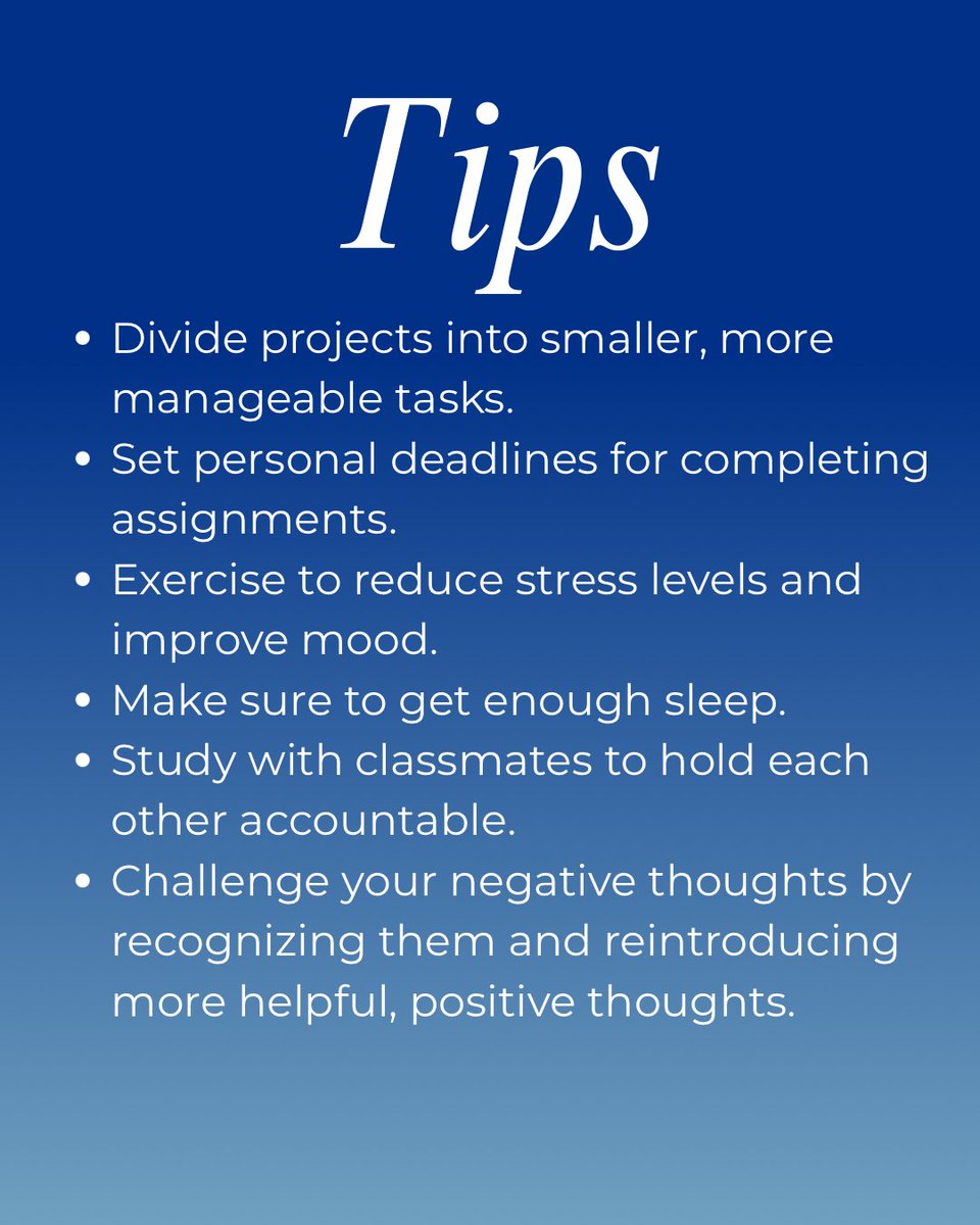 We finally made it to the end of the semester. Good luck with all your studies Tigers! 🐯 💙 📚 

#itsgivingselfcare #teamnostress